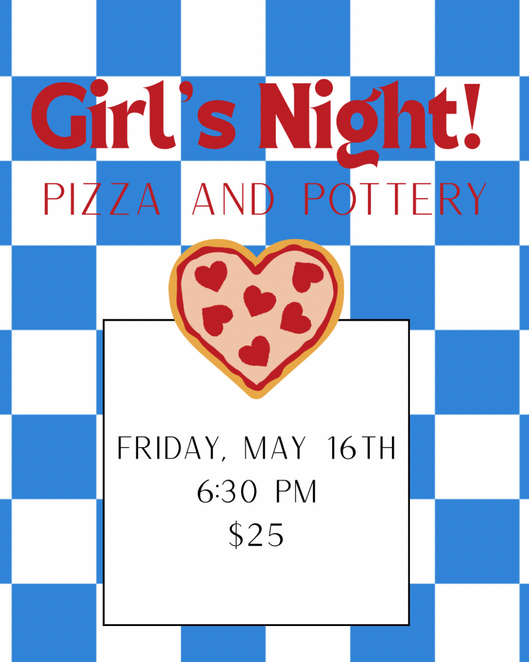 Pizza & Pottery Girl's Night Ticket