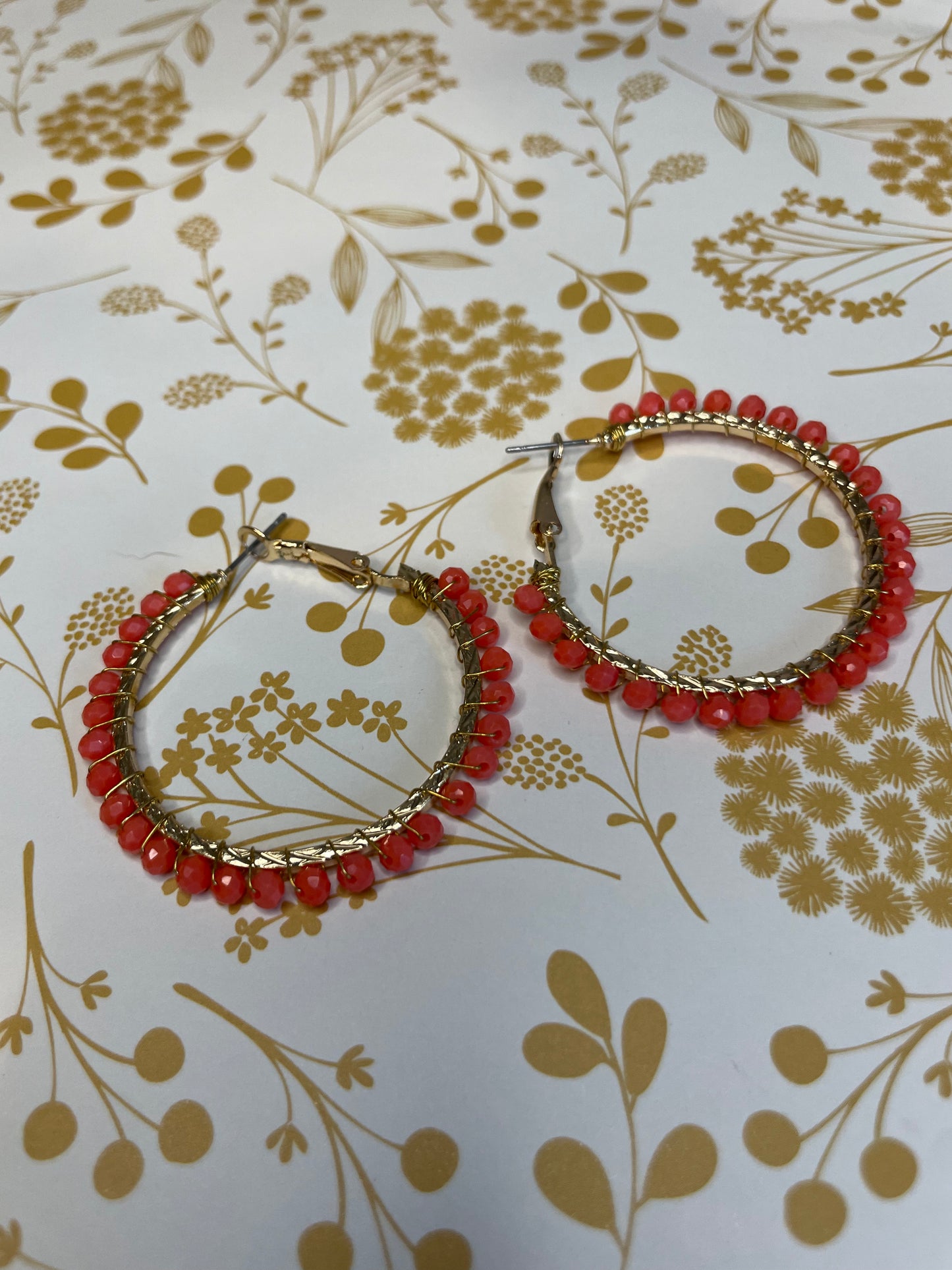 Sunset Beaded Hoops