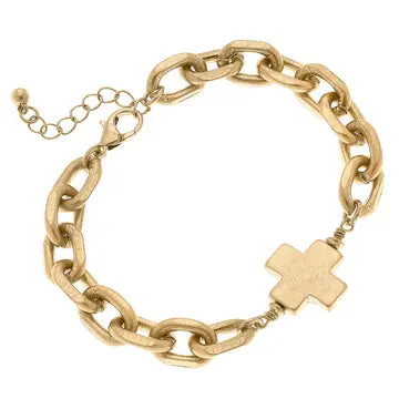 Gold Cross Chain Bracelet