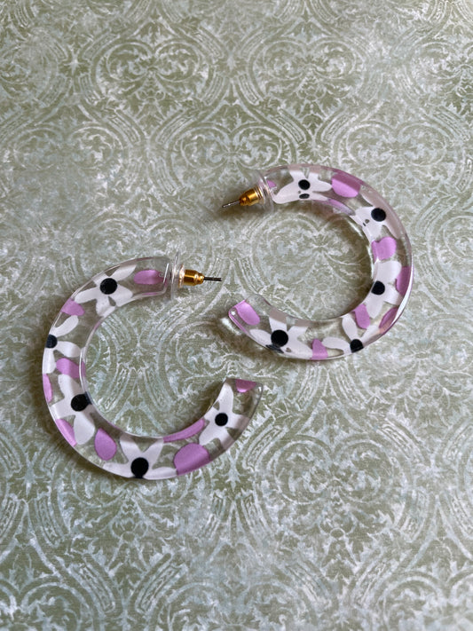 Acrylic Painted Hoops-lilac
