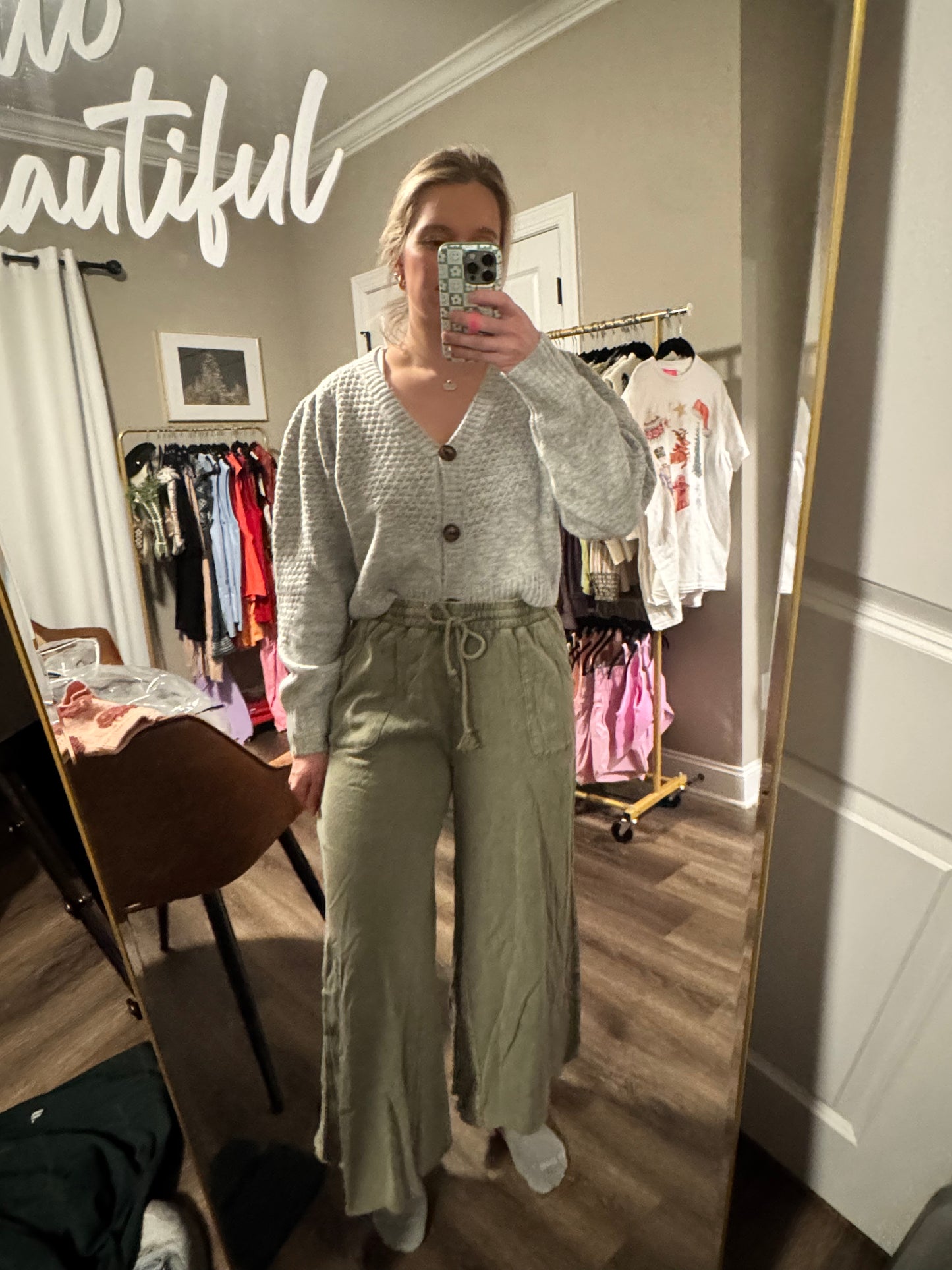 Olive Wide Leg Pants