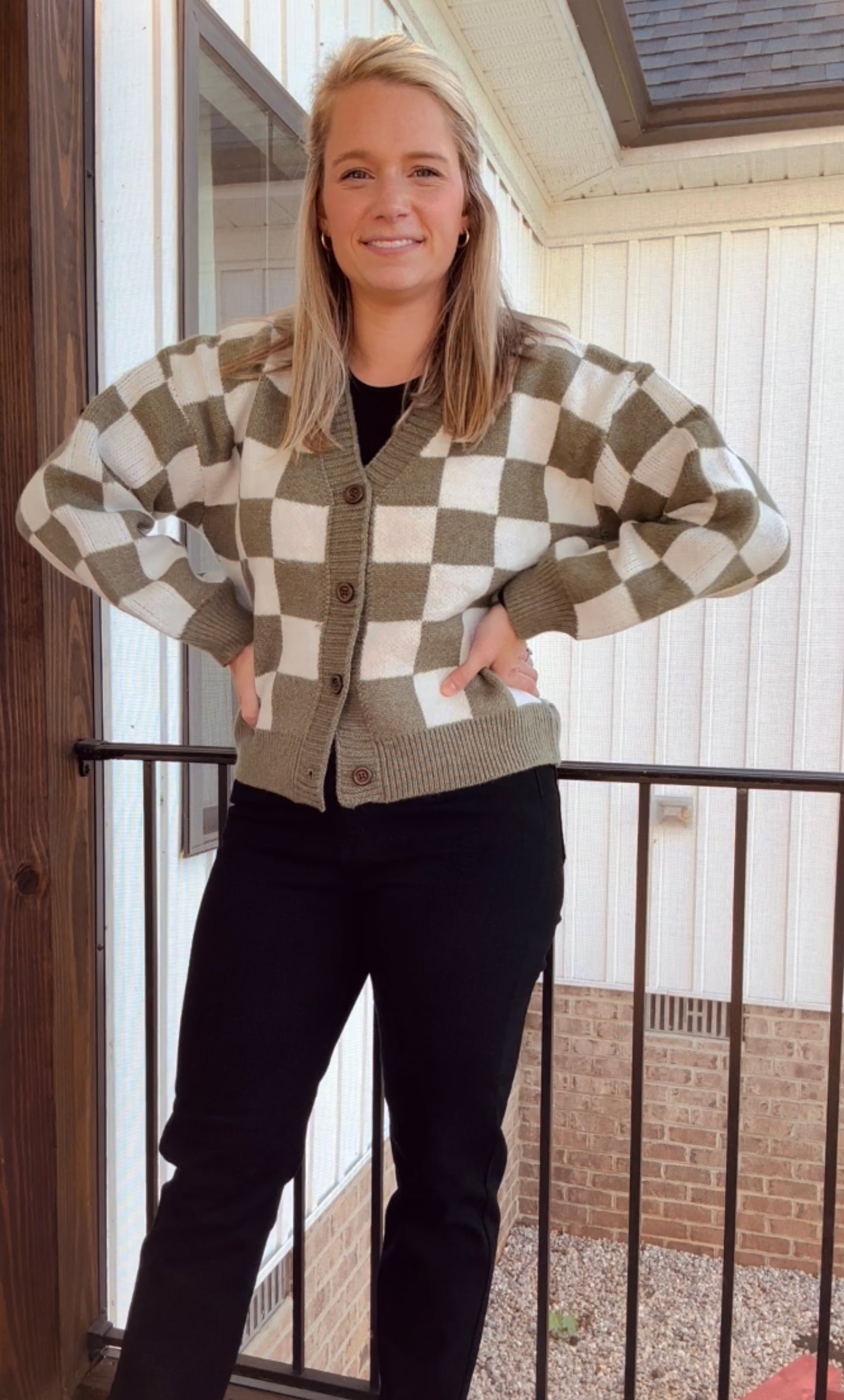 Olivia Checkered Cardigan