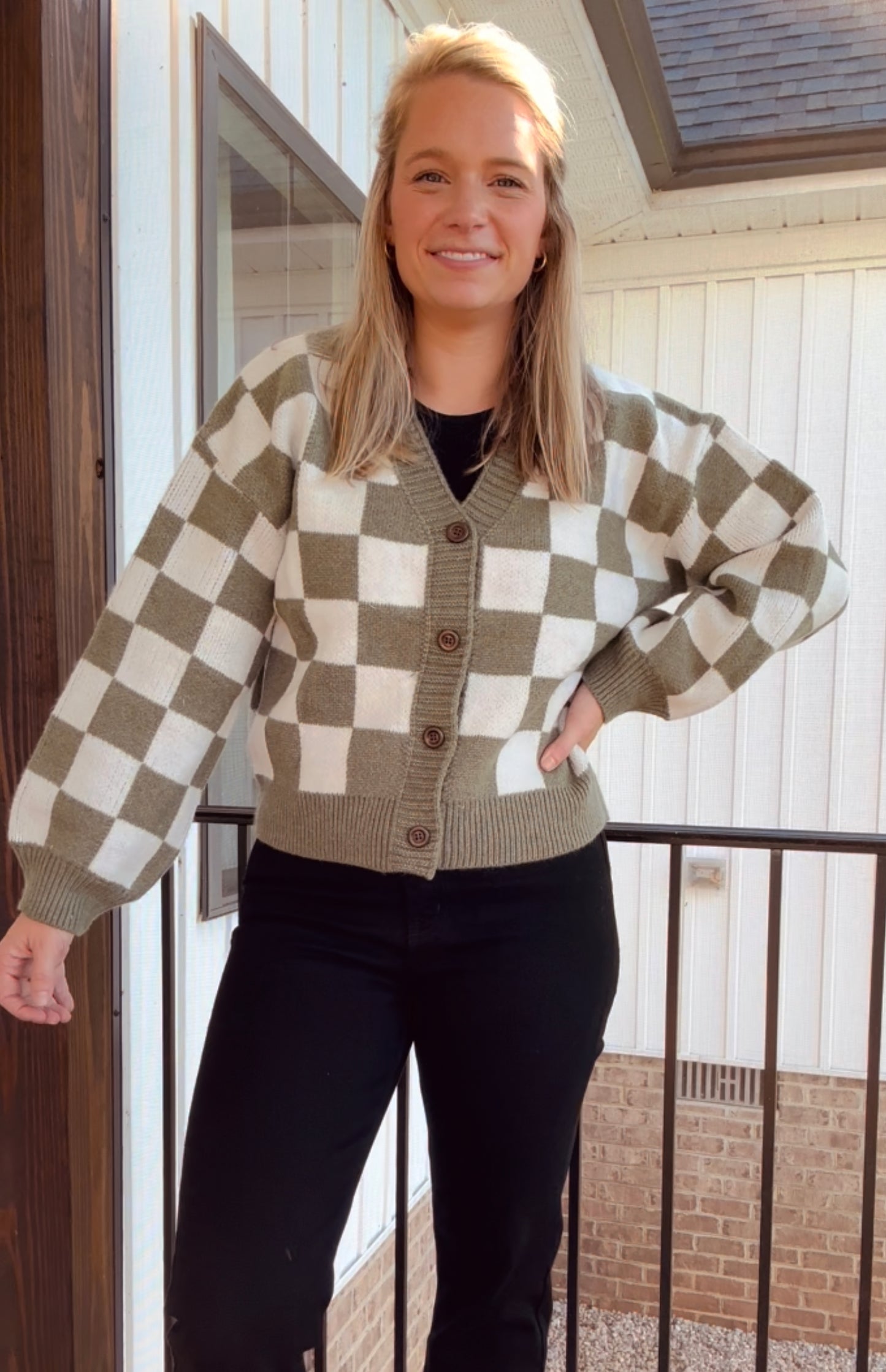 Olivia Checkered Cardigan