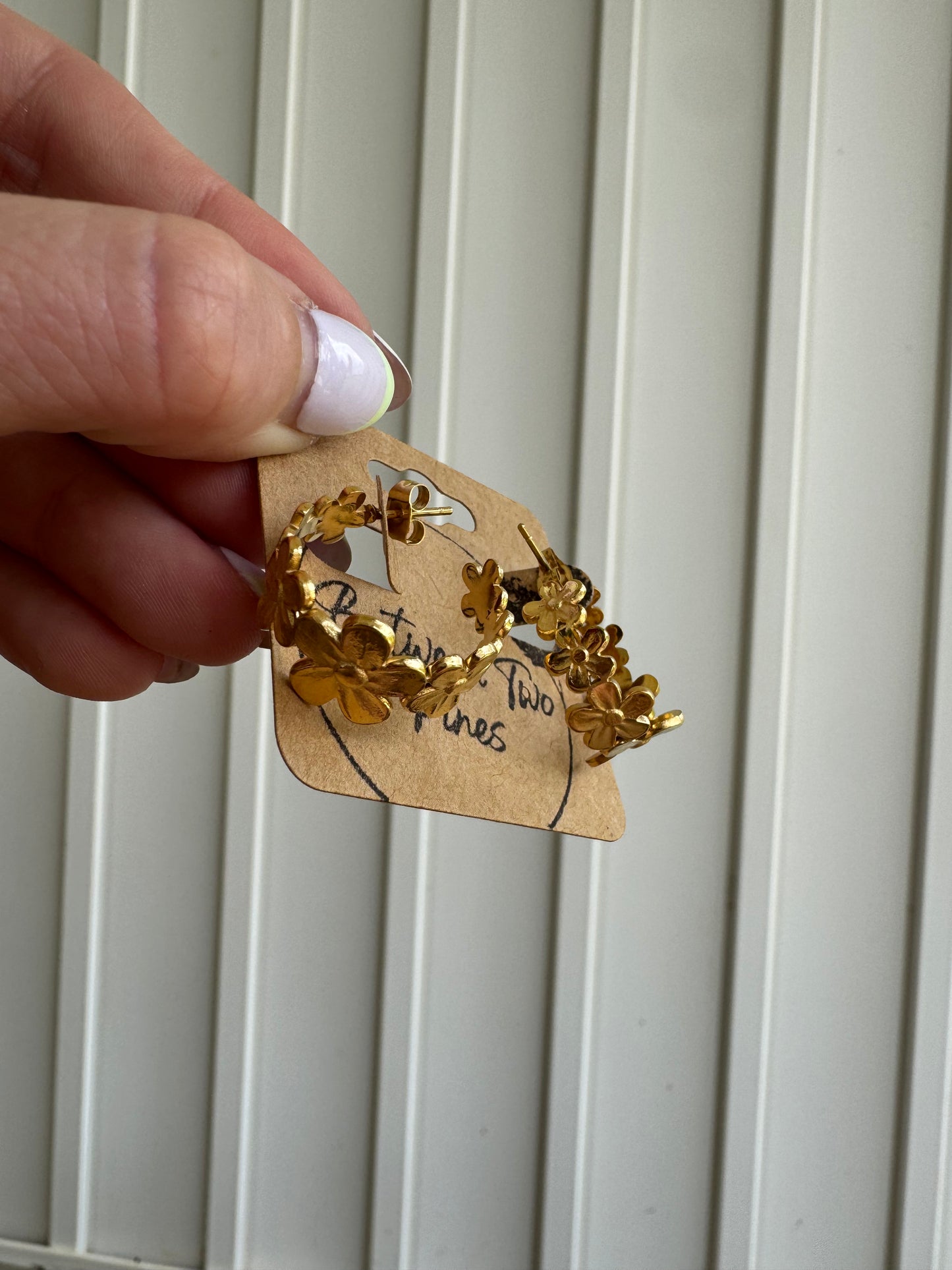 Golden Daisy Hoops