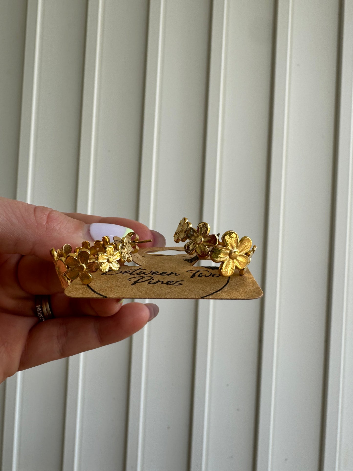 Golden Daisy Hoops