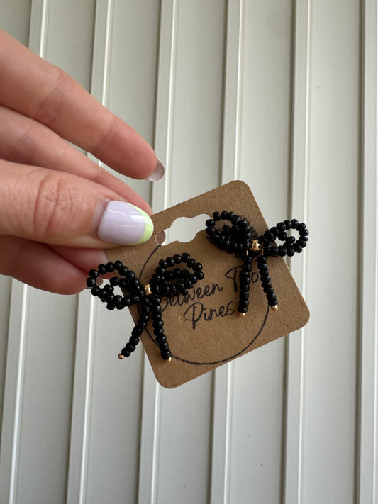 Beaded Bow Earrings