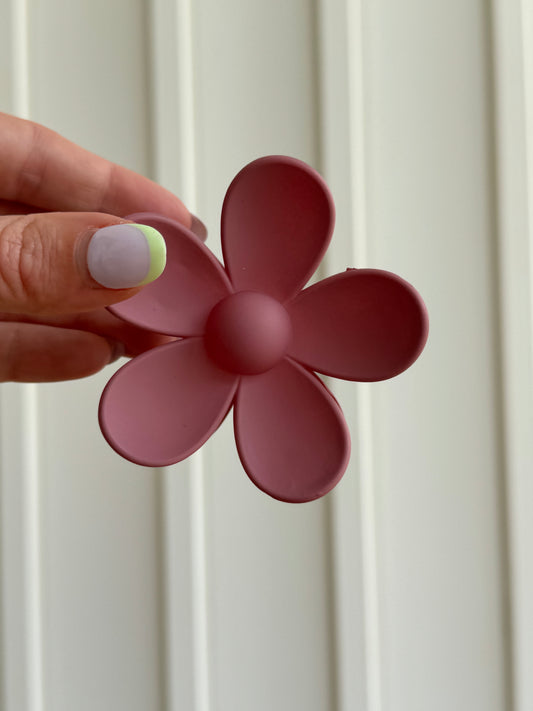 Flower Claw Clip-Mauve