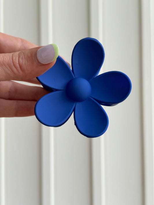 Flower Claw Clip-Cobalt