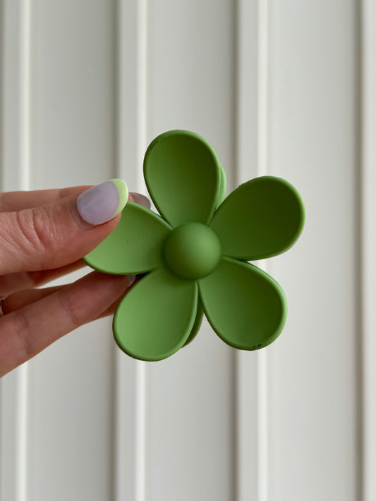Flower Claw Clip-Green Tea