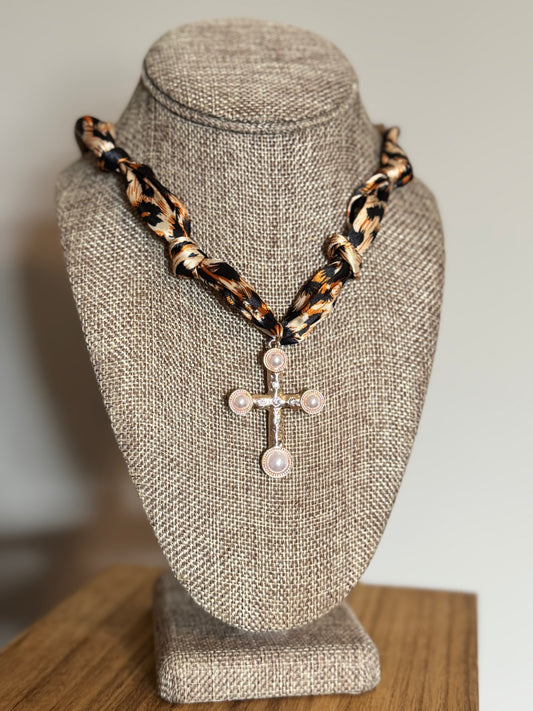 Leopard Scarf Necklace