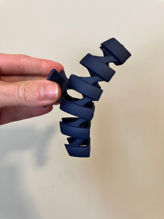 Large Ziggy Claw Clip-Navy