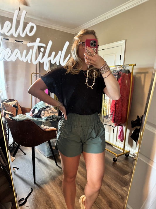 Phoebe Athletic Shorts- Ash Jade