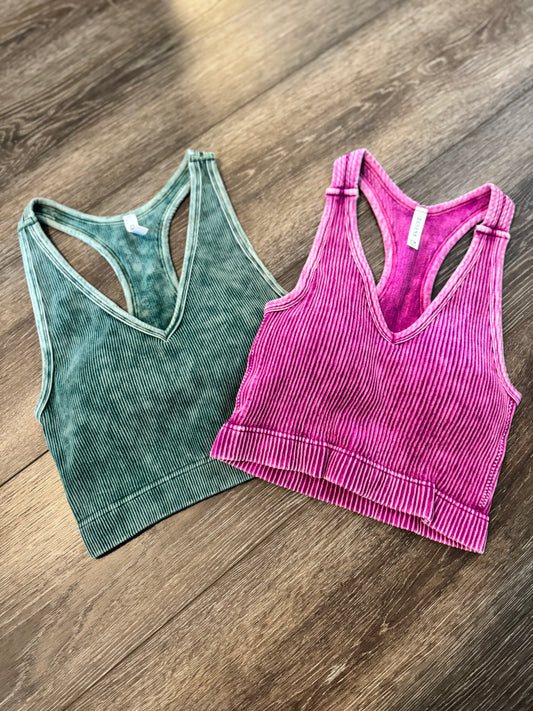 V-Neck Bralette-Plum