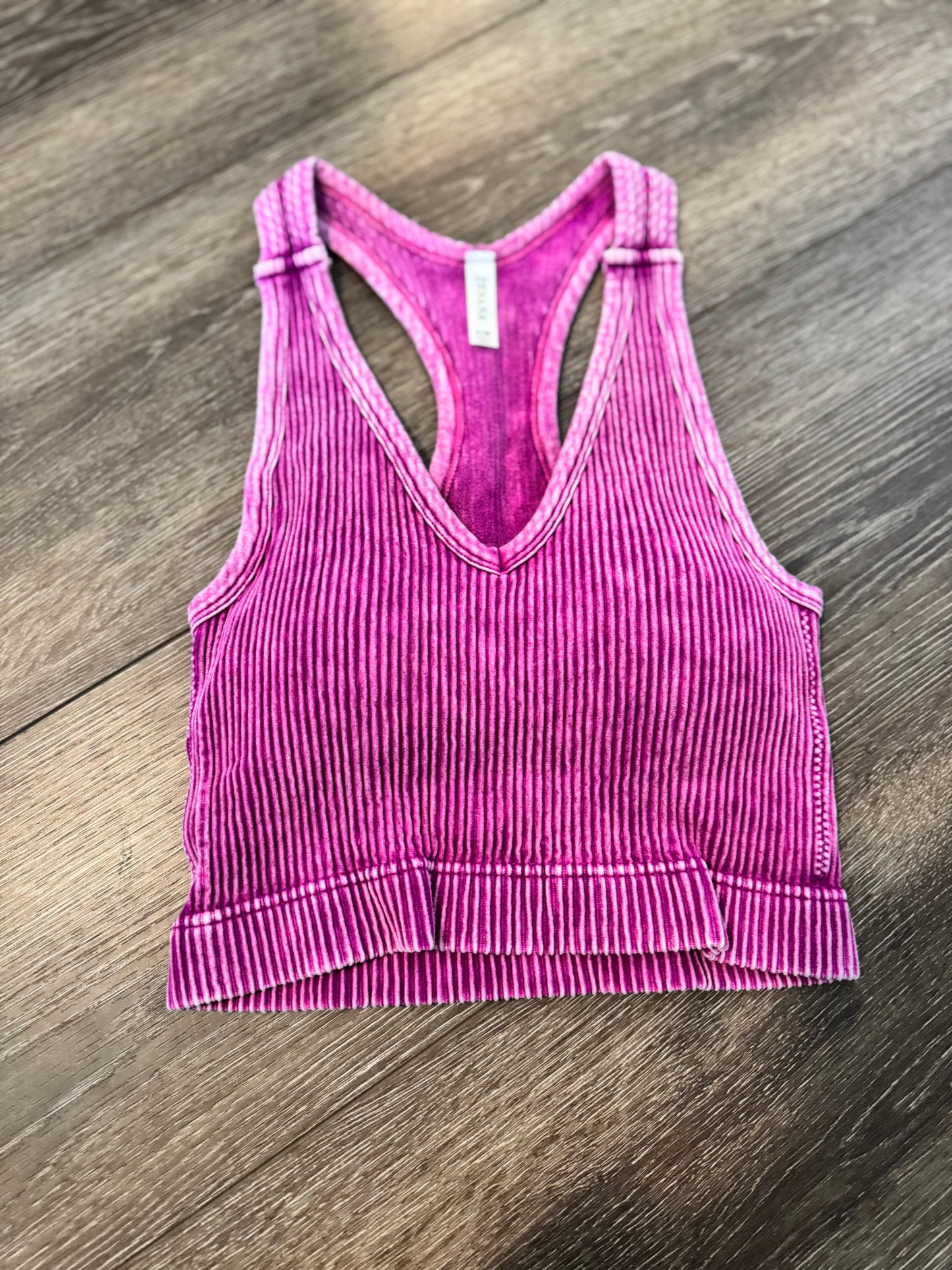 V-Neck Bralette-Plum