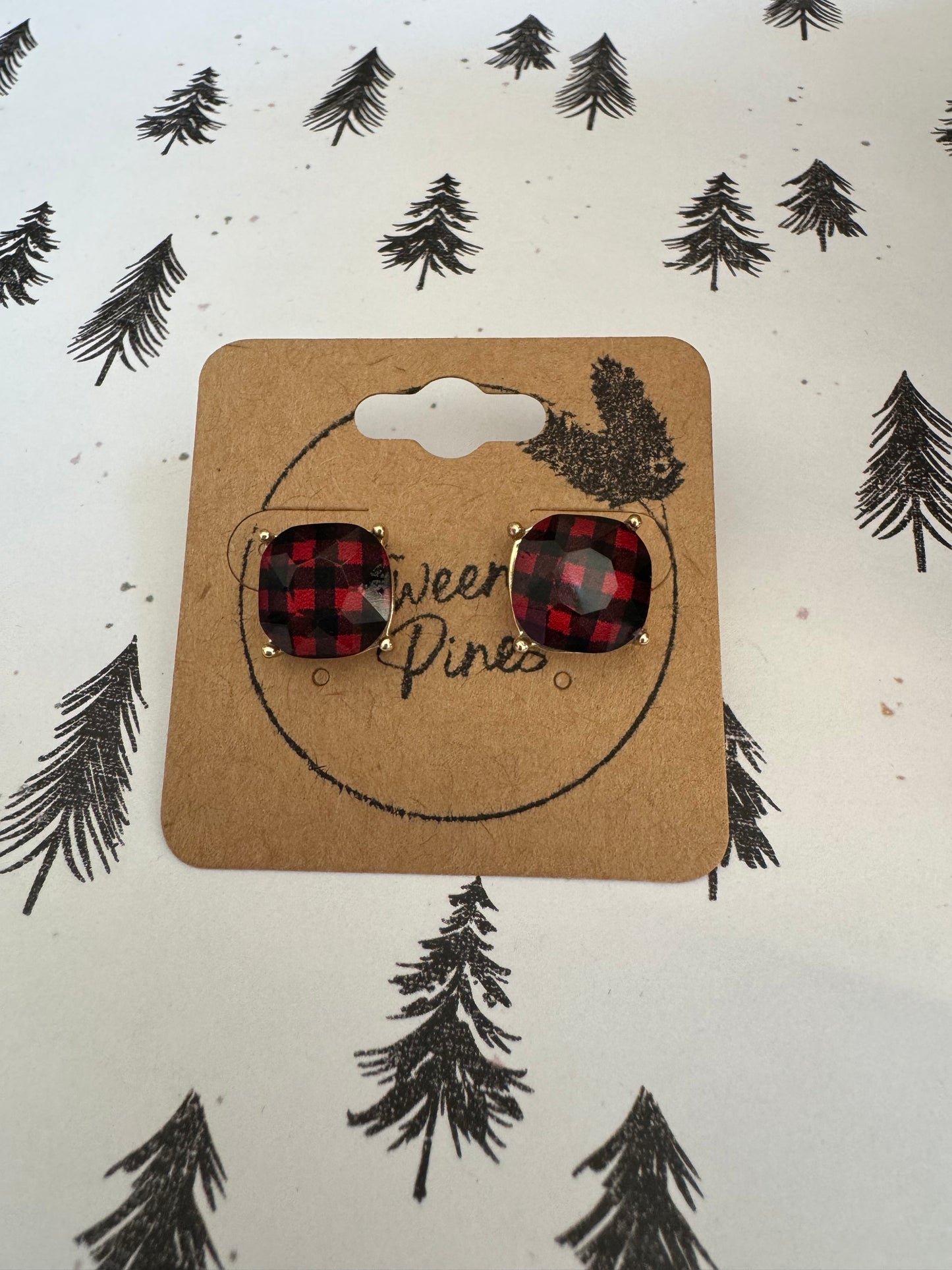Buffalo Plaid Studs