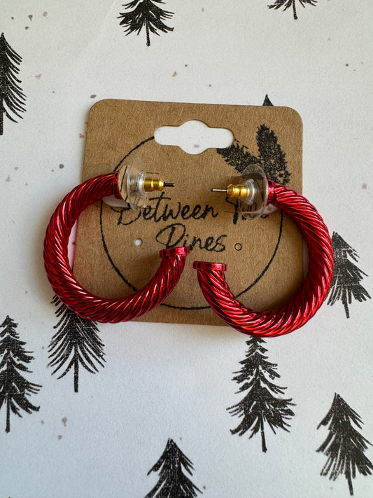 Red Christmas Hoops