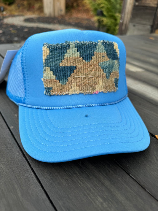 Patch Trucker Hat- Blue/Teal