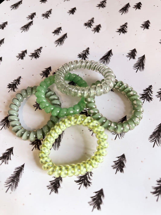 Green Hair Tie Set