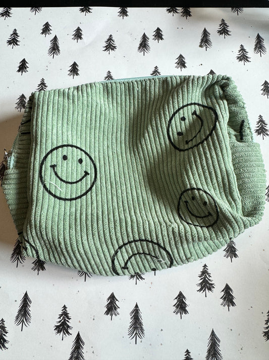 Smiley Cosmetic Bag-Green