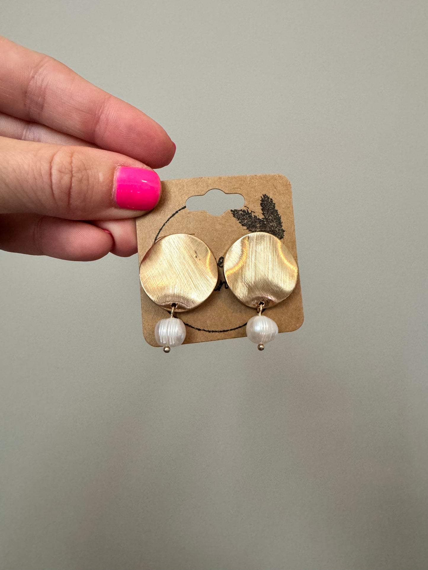 Circle & Pearl Studs