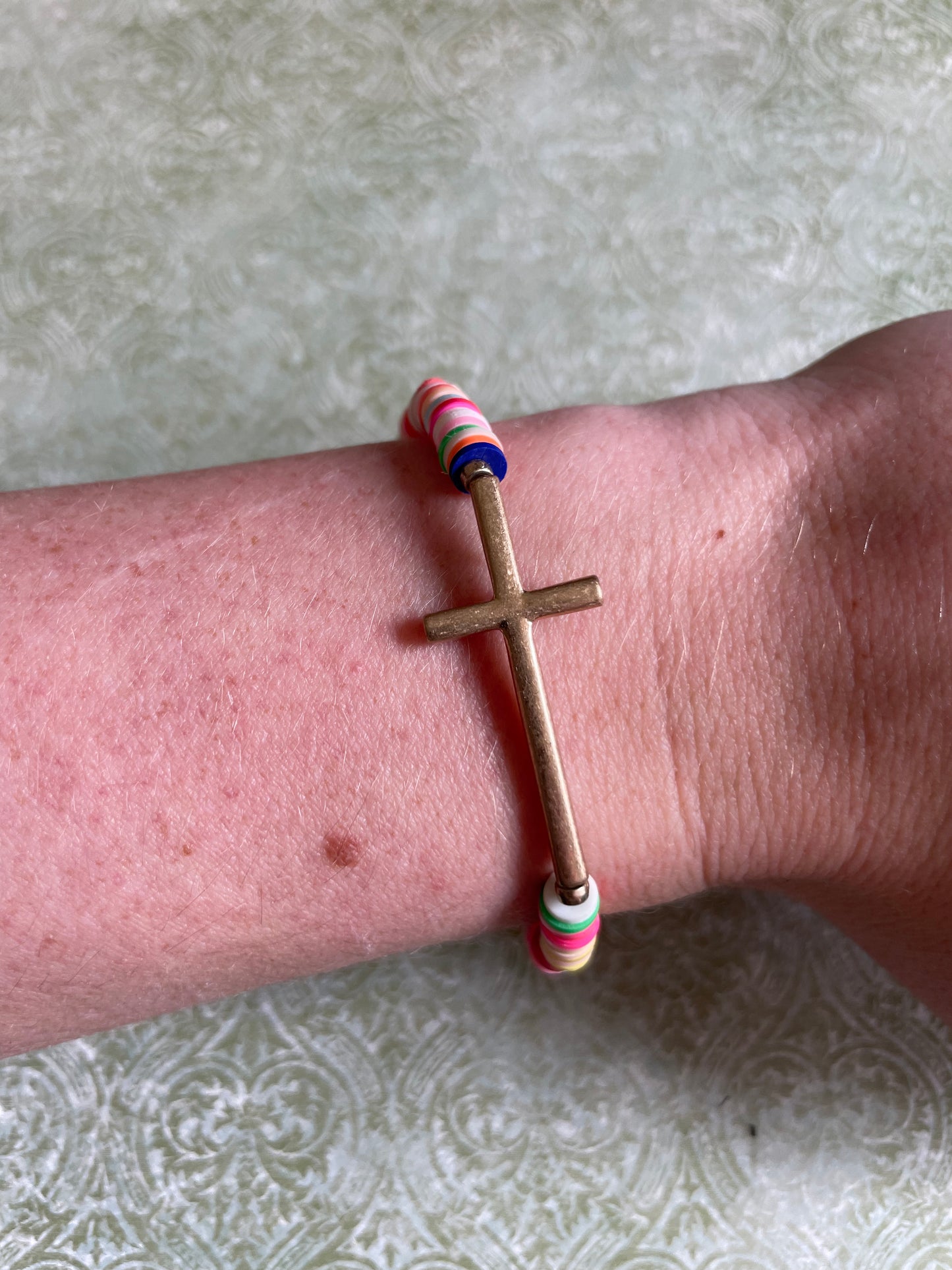 Rainbow Cross Bracelet