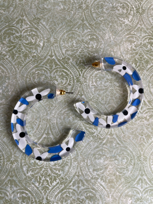 Acrylic Painted Hoops-blue