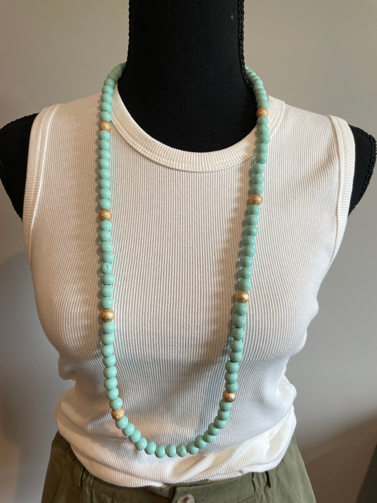 Teal Beaded Necklace