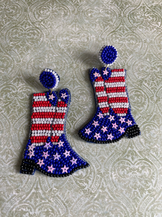 Freedom Beaded Boot Earrings