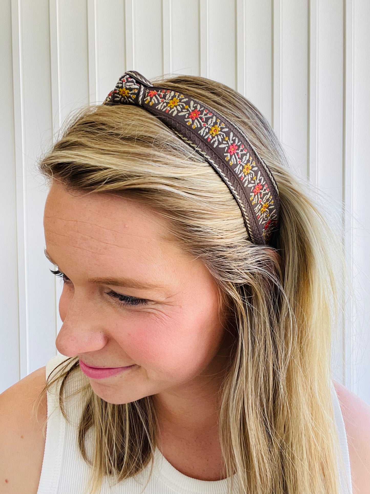 Stitched Floral Headband