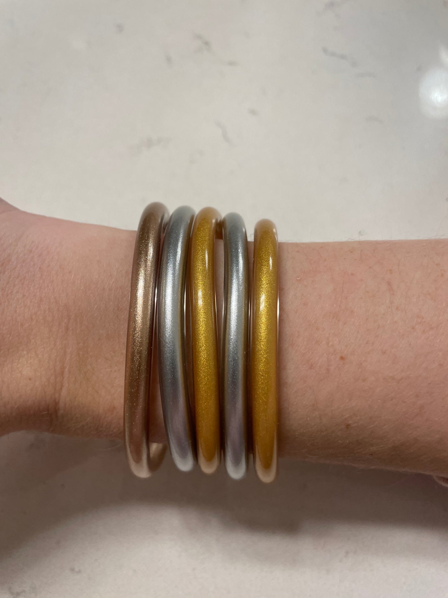 Mixed Metals Jelly Bracelets